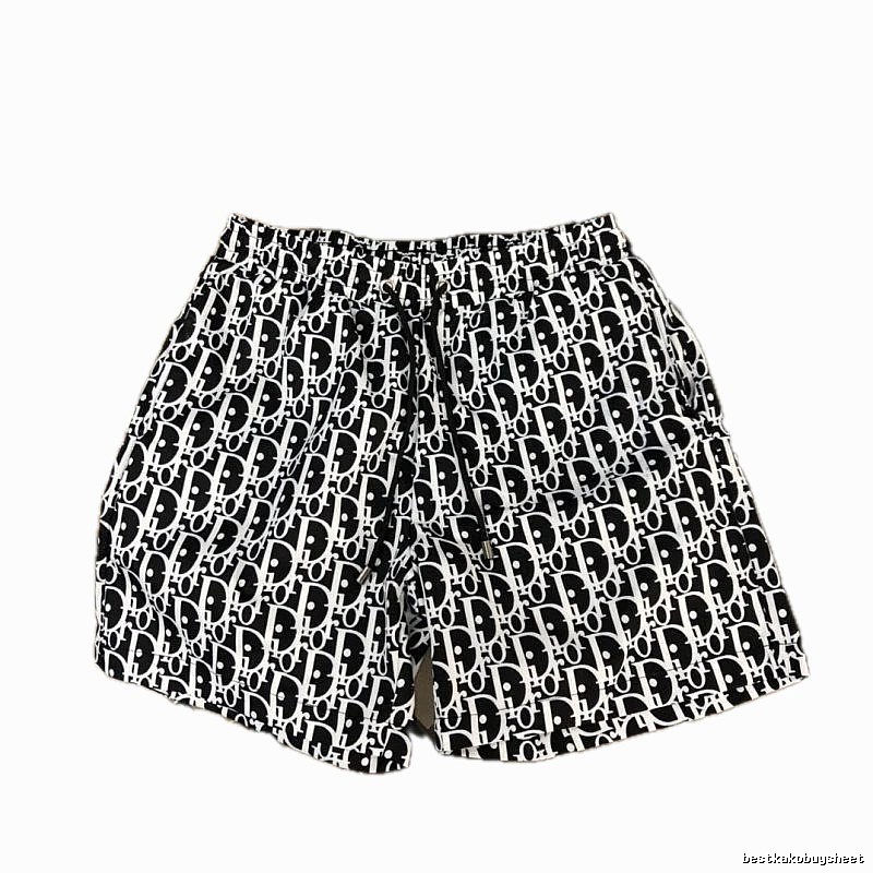 Dior Trendy All-over Monogram Print Black and White Casual Shorts