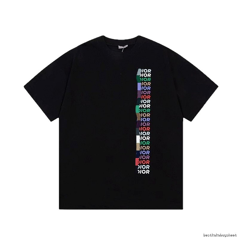 Dior Trendy Black T-Shirt with Colorful Letters