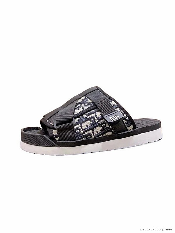 Dior Vintage Monogram Black and White Slide Sandals