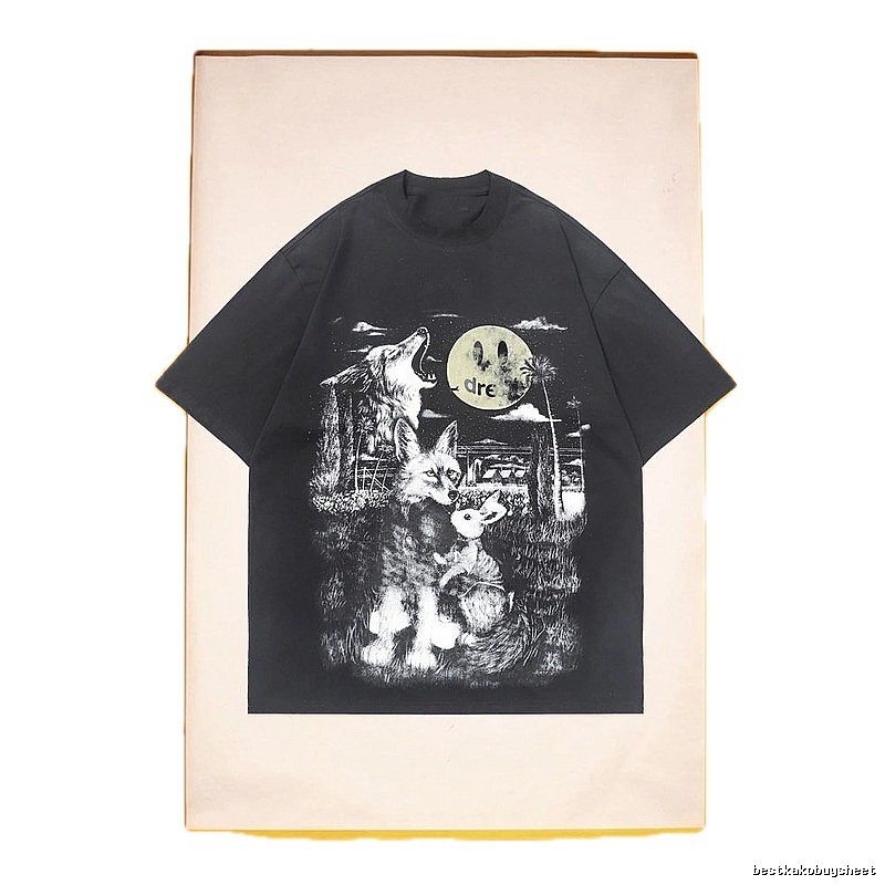 DREW Animal Print Street Style Black T-Shirt