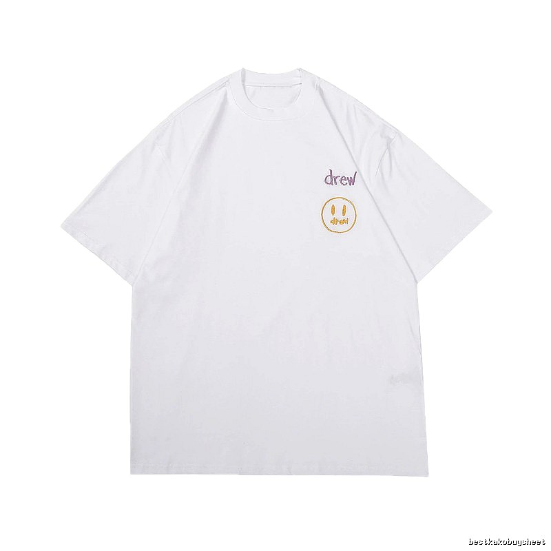 DREW Smiley Embroidered Street Style White T-Shirt