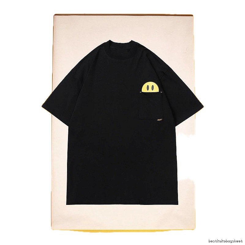 DREW Smiley Series Street Style Black T-Shirt