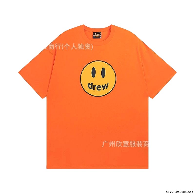 DREW Smiley Series Street Style Orange Short Sleeve T-shirt