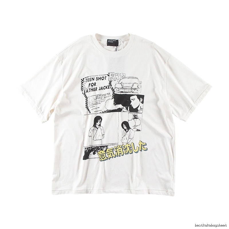 ERD Comic Print Street Style Off-white T-shirt