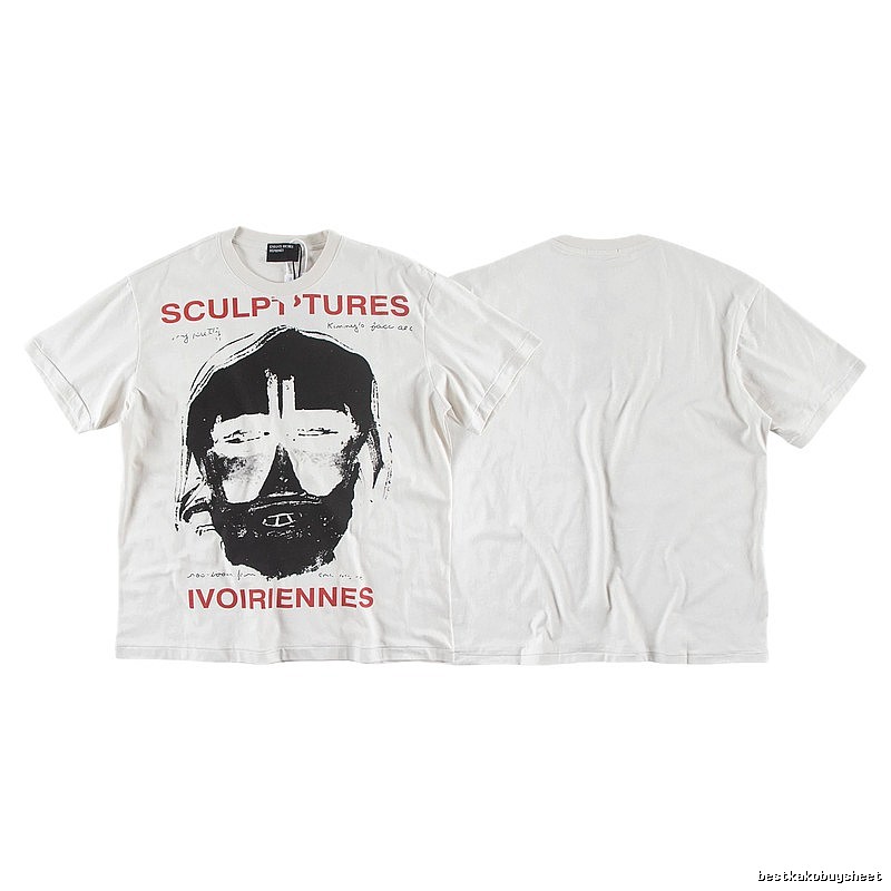 ERD Sculpture Figure Vintage Style Off-white Short Sleeve T-shirt