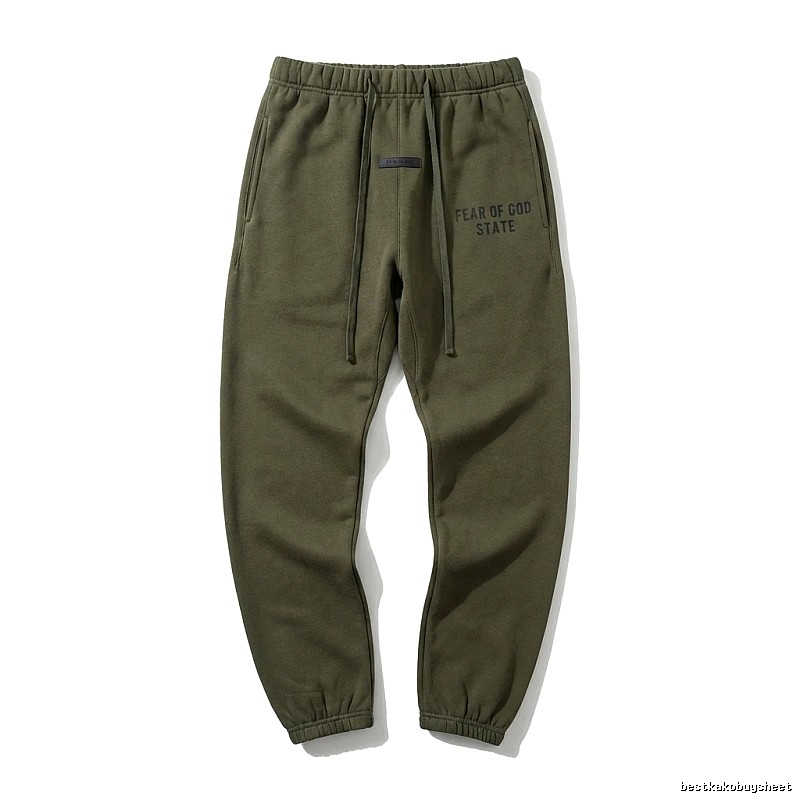 ESSENTIALS casual style olive green sweatpants
