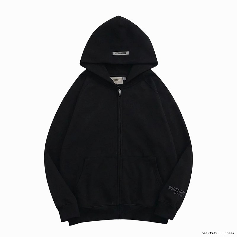 ESSENTIALS minimalist style black hoodie