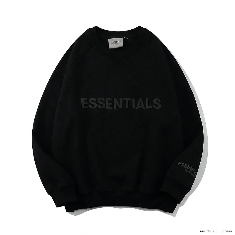 ESSENTIALS minimalist style black sweatshirt