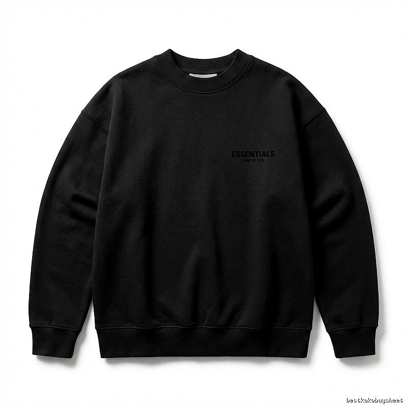 ESSENTIALS minimalist style black sweatshirt