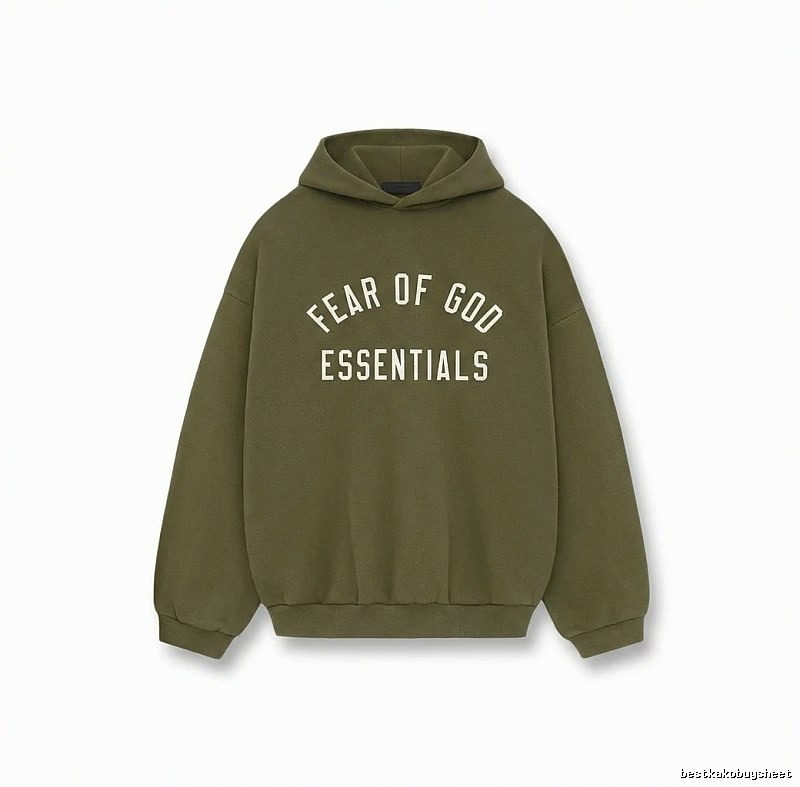 ESSENTIALS minimalist style olive green sweatshirt