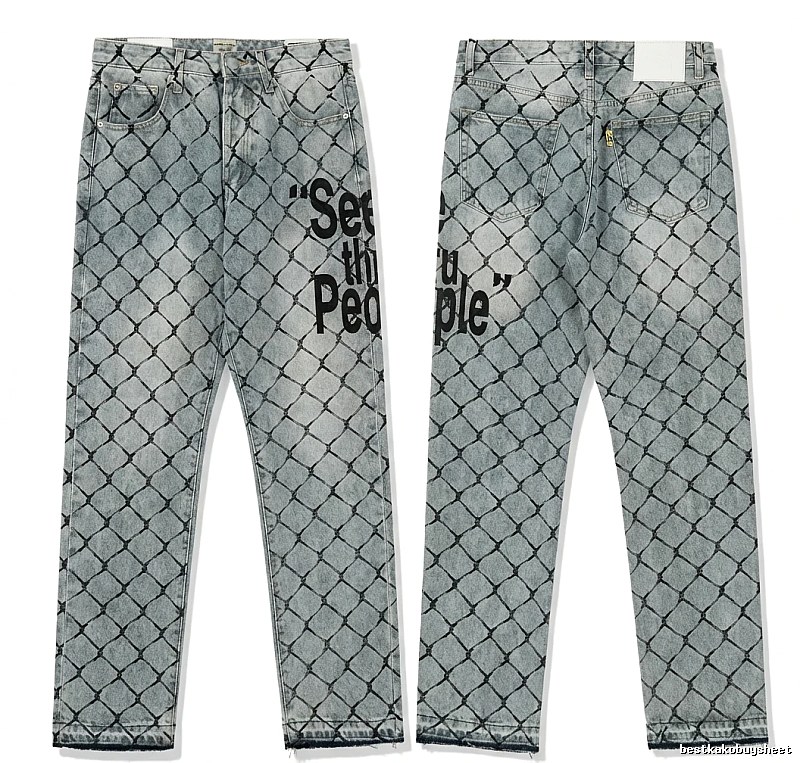 Gallery Dept Checkered Trendy Brand Jeans