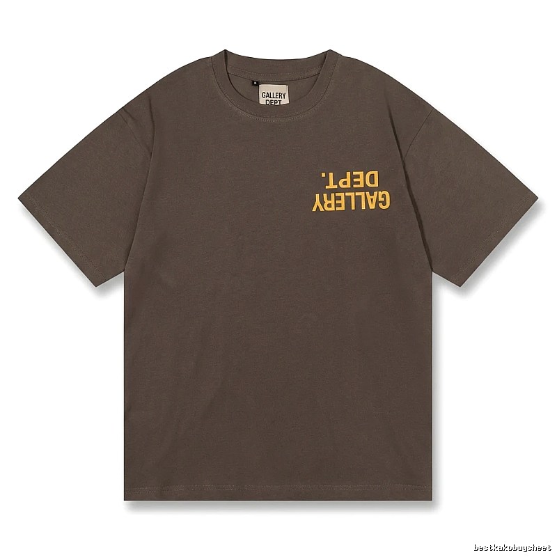 Gallery Dept Retro Style Dark Coffee T-shirt