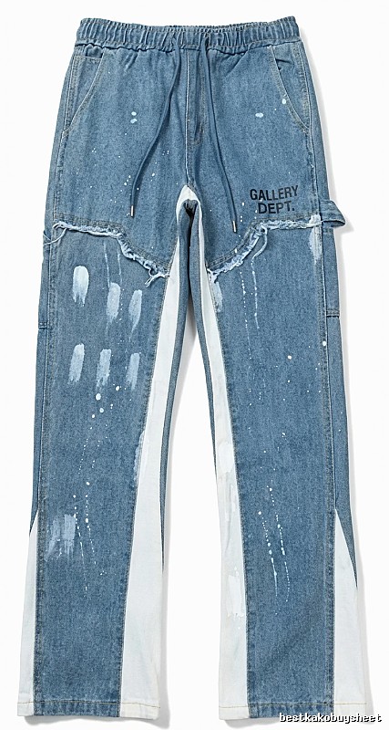 Gallery Dept Ripped Denim Blue Long Pants