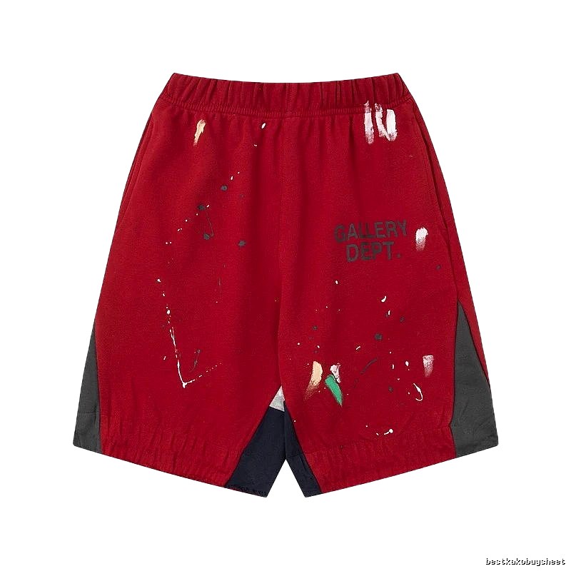 Gallery Dept splashed-ink style red shorts