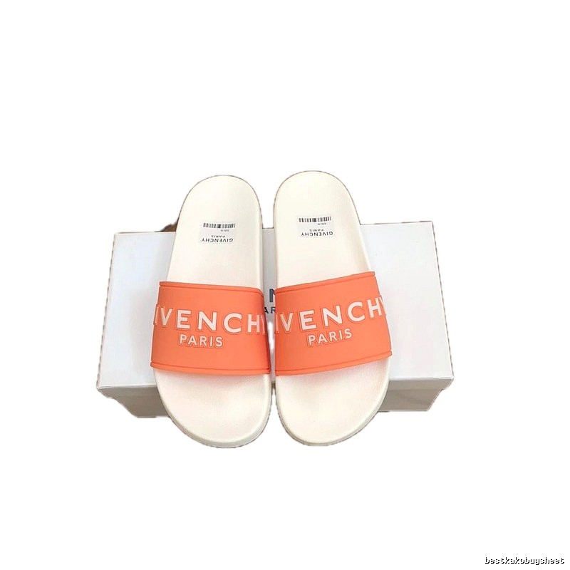 Givenchy Trendy Letter White & Orange Slides