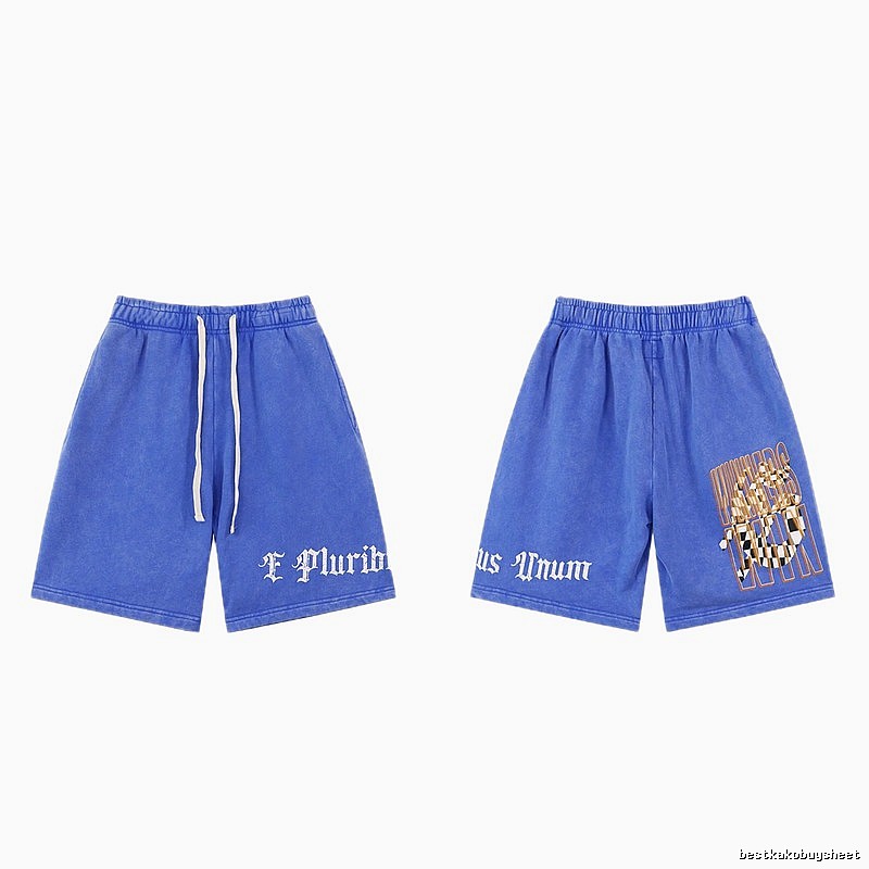 Godspeed Gothic Print Street Style Blue Shorts