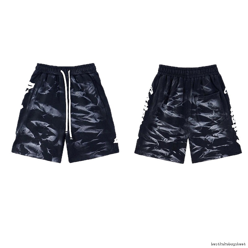 Godspeed Tie-Dye Collection Street Style Black and Grey Shorts