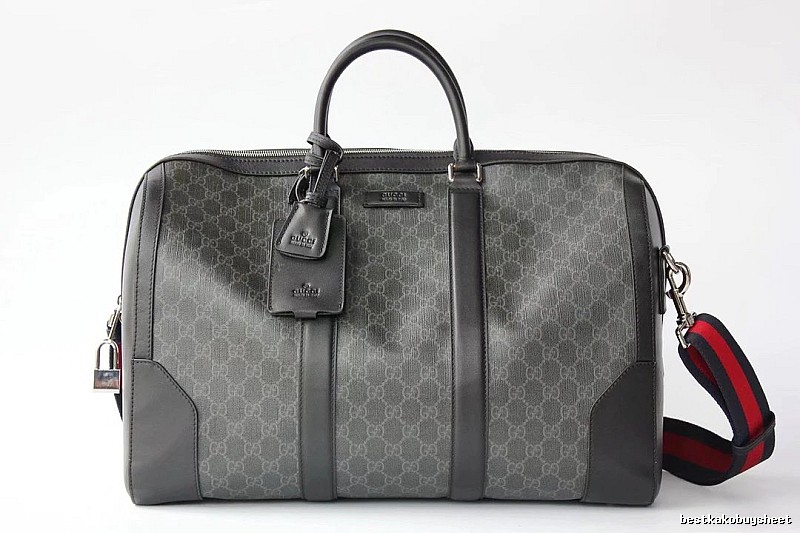 Gucci Duffel Bag with Gray GG Monogram Duffel for Streetwear Looks