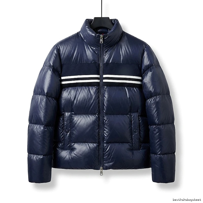 Gucci striped fashionable dark blue down jacket
