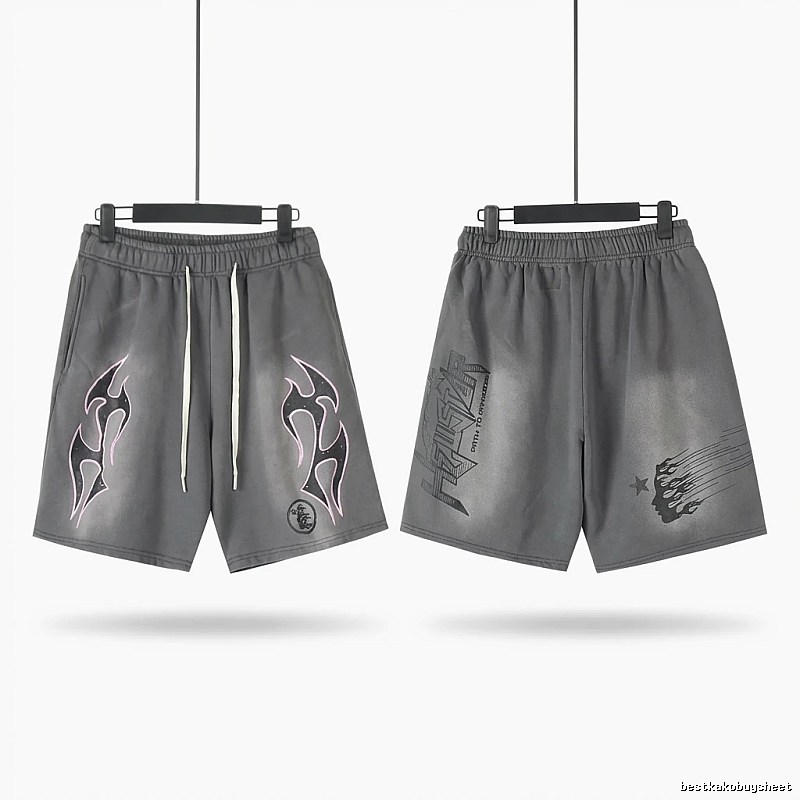 Hellstar dark-style grey shorts
