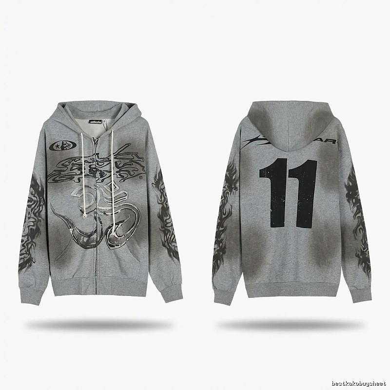 Hellstar Flame Wind Gray Sweatshirt