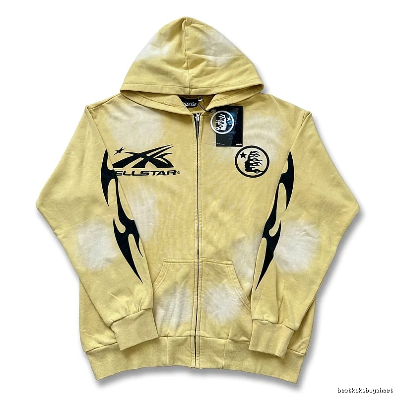 Hellstar Flame Wind Yellow Hoodie