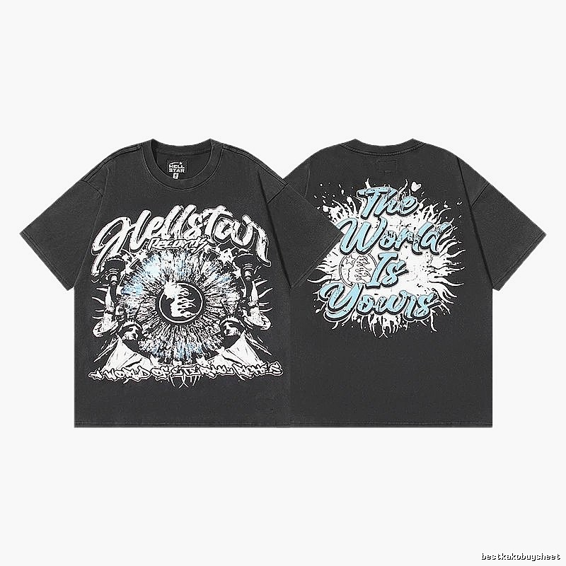 Hellstar Statue of Liberty Print Street Style Black T-Shirt
