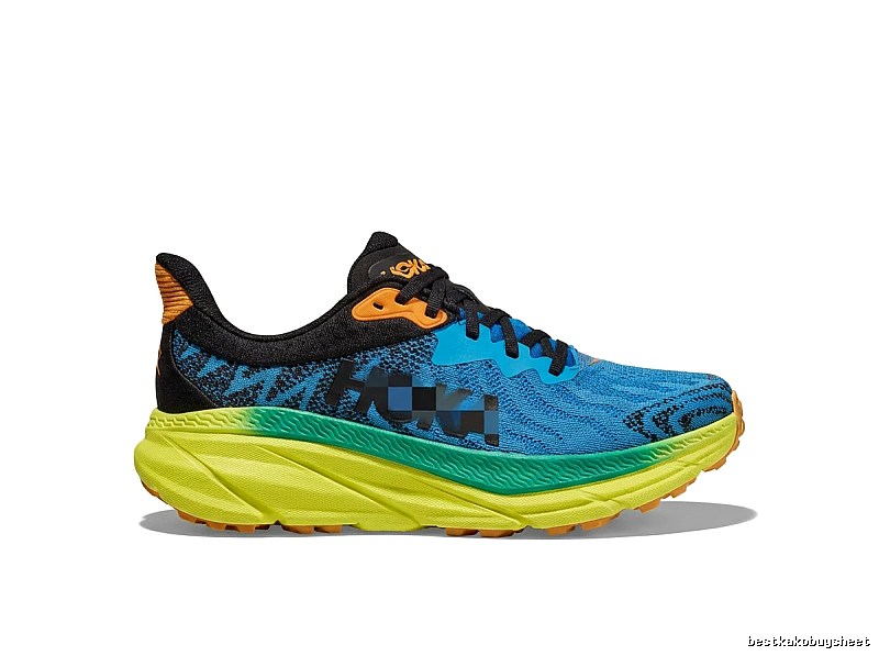 HOKA trendy and cool blue and yellow sports shoes