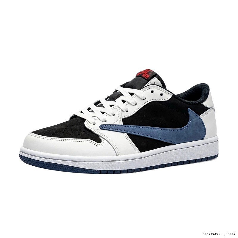 Jordan AJ1 Black, White and Blue Trendy Shoes