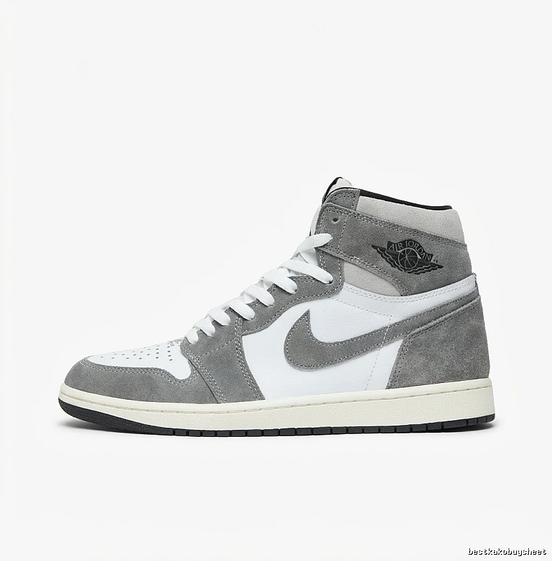 Jordan AJ1 High Top Grey, White and Silver Shoes