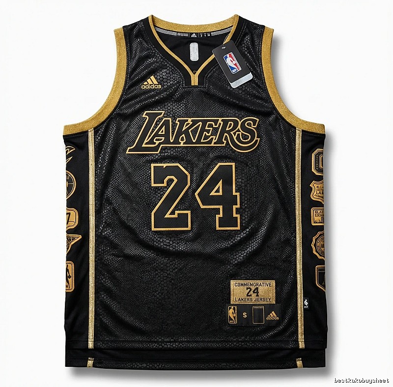 Kobe Lakers black and gold style jerseys