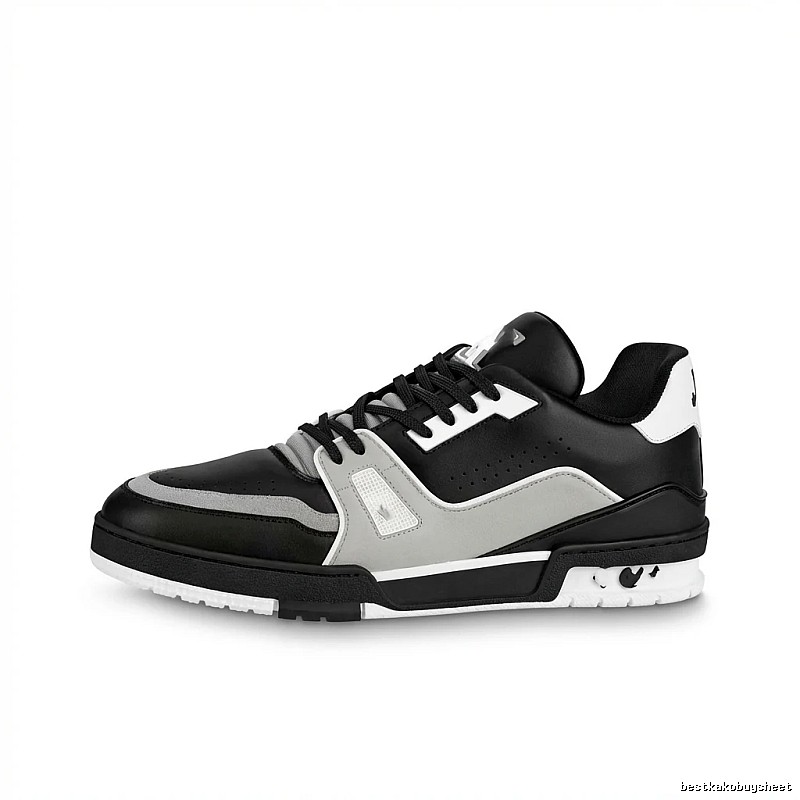 Louis Vuitton black, white and grey sporty style sneakers