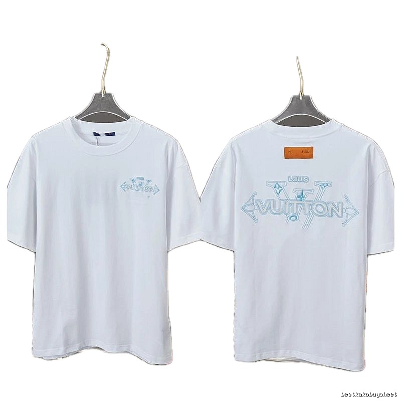 Louis Vuitton Embroidered Trendy-style White T-Shirt