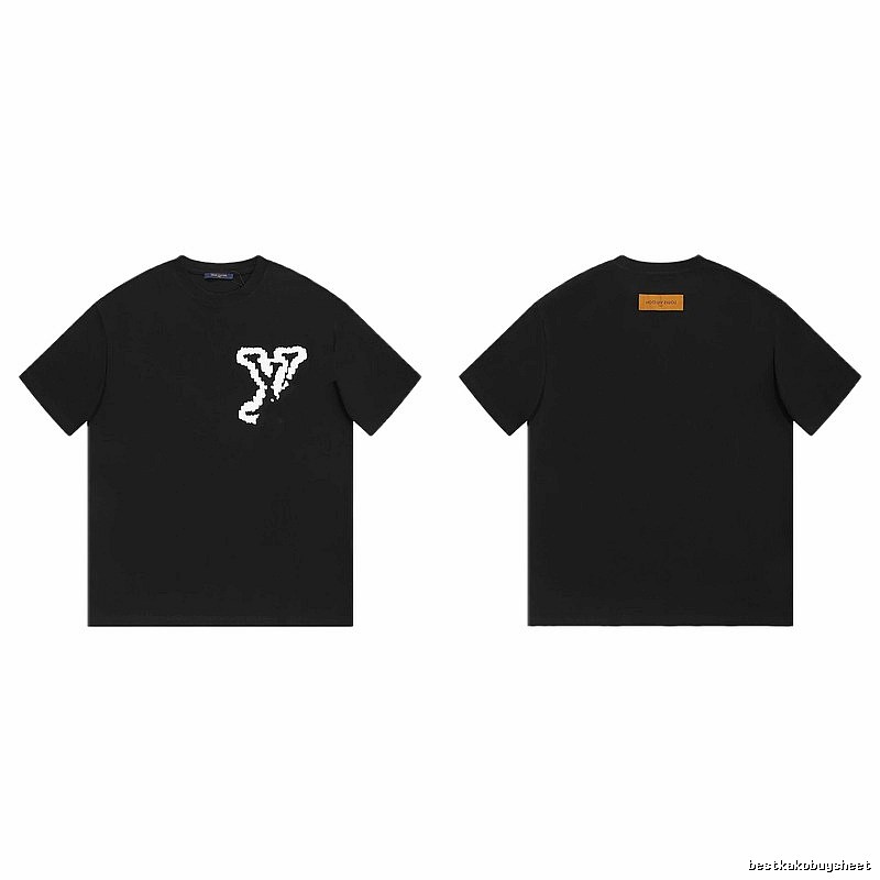 Louis Vuitton Graffiti Trend Style Black T-shirt