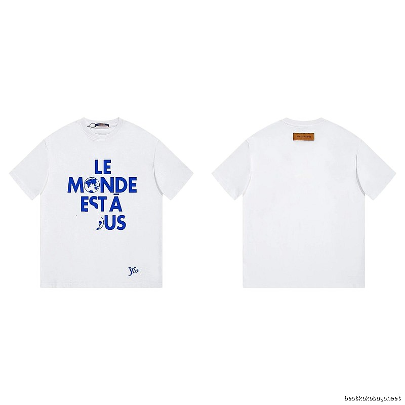 Louis Vuitton letter print street style white T-shirt
