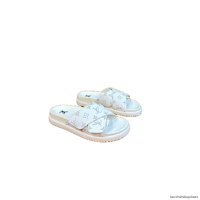 Louis Vuitton Monogram Casual Style White Slides