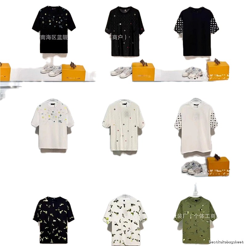 Louis Vuitton Monogram Light Luxury Trendy Style Multi-color Short-sleeve T-shirt