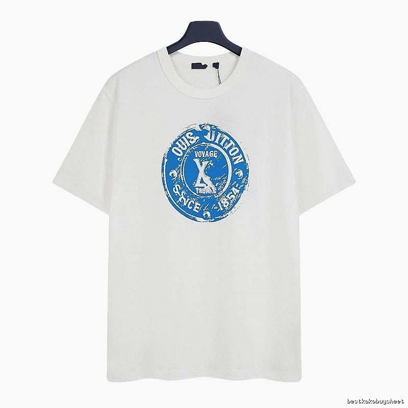 Louis Vuitton Stamp Print Vintage Style White T-Shirt