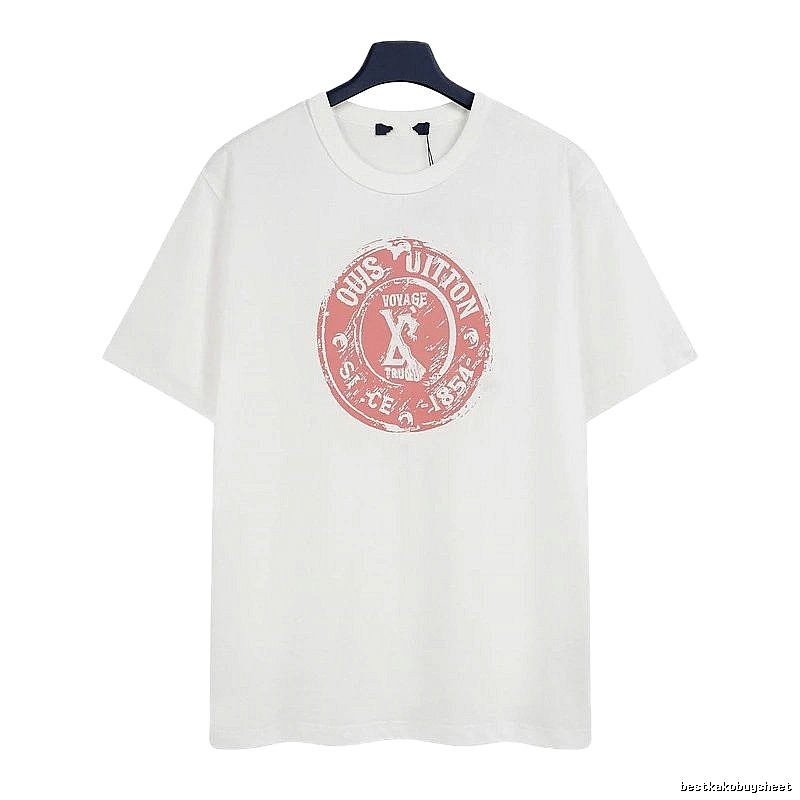 Louis Vuitton Vintage-style White T-Shirt with Stamp