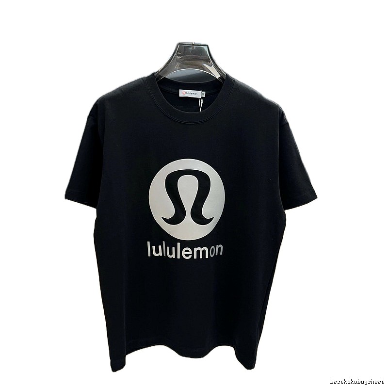 lululemon Printed Casual Sports Style Black T-Shirt