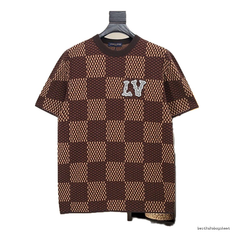 LV Checkered Fashion Short-sleeve Shirt