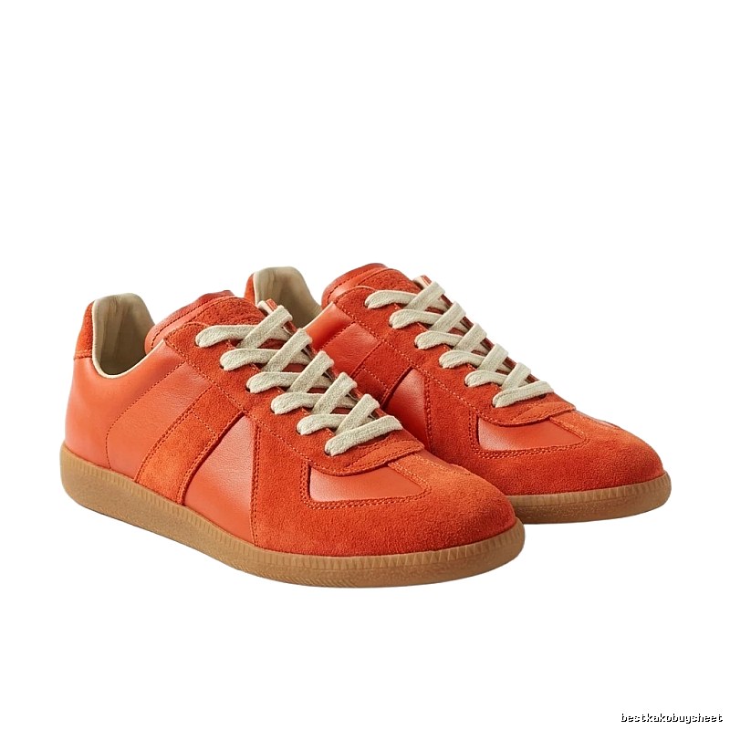 Maison Margiela Orange Retro-Style Sneakers