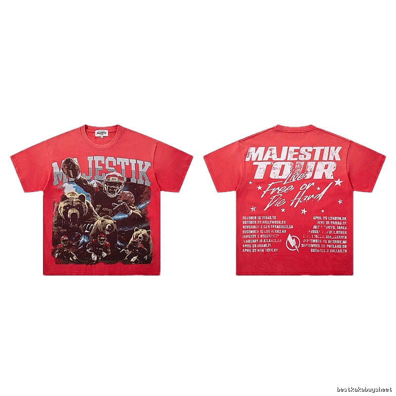 MAJESTIKTOUR American Retro Red T-shirt