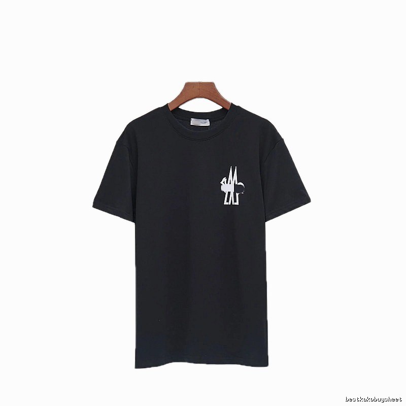 Moncler Print Collection Casual Style Black T-Shirt