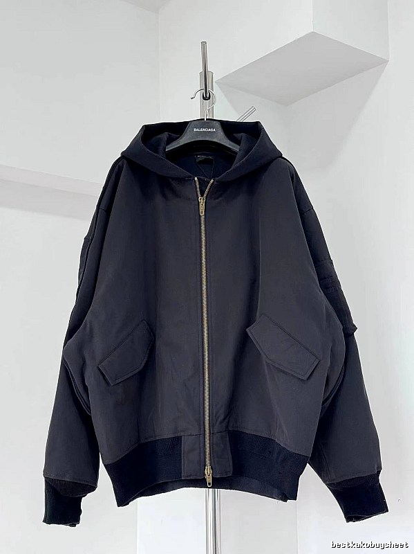 Navy Hooded Bomber Jacket for layering