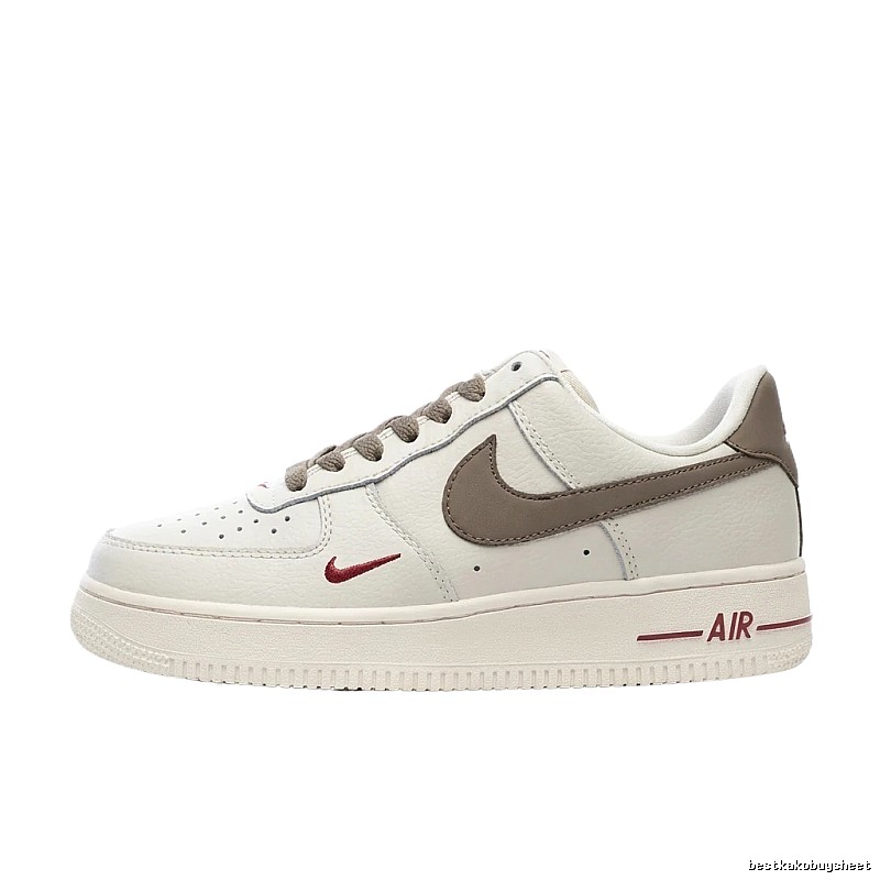 Nike Air Force 1 Retro White and Brown Shoes