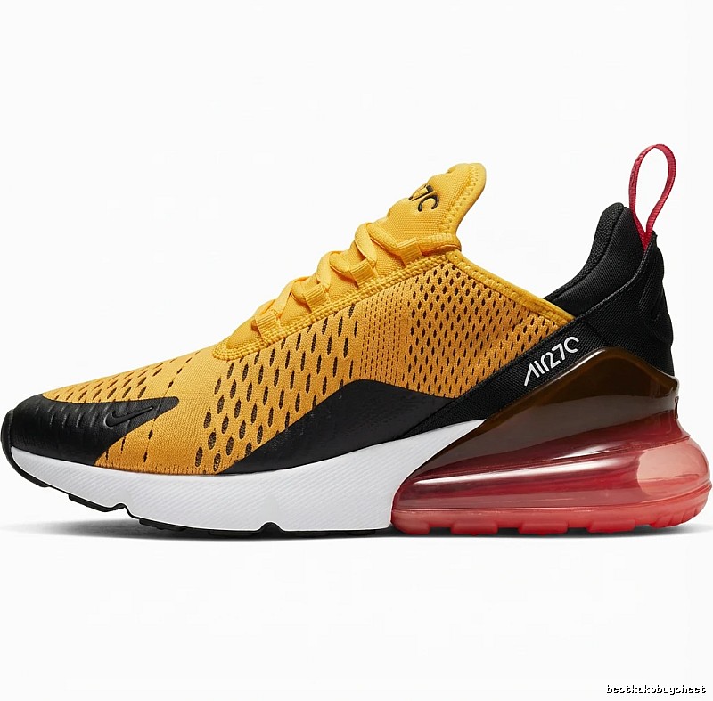 Nike Air Max 270 Trendy Yellow and Black Athletic Shoes