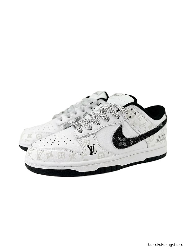 Nike and LV co-branded black and white sports shoes