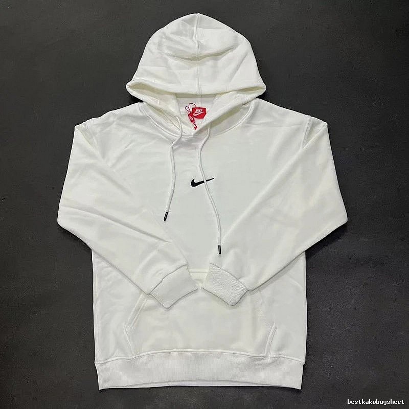Nike Small-Logo Detail White Zip Hoodie Resort Wear Swoosh