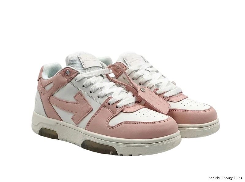 Off-White casual style pink and white sneakers